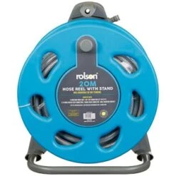 B&M Rolson Hose Reel With Stand 20m 11 B&M Rolson Hose Reel With Stand 20m -Big Brand Store 234003 rolson 20m hose stand set with 6 function spray gun set blue 3
