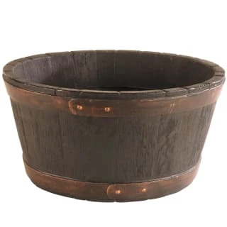 B&M Oakwood Barrel Planter 50cm 4 B&M Oakwood Barrel Planter 50cm - Image 2