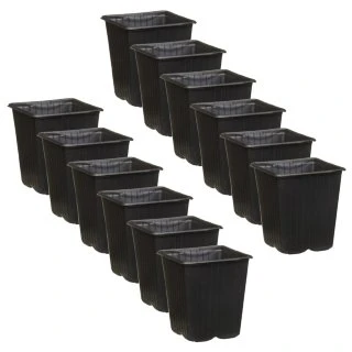 B&M Black Plant Pots 12pk 4 B&M Black Plant Pots 12pk - Image 2