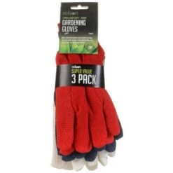 B&M Rolson Gardening Gloves 3pk 7 B&M Rolson Gardening Gloves 3pk -Big Brand Store 330111 rolson gardening gloves 3pk red blue white1