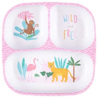 B&M Little Safari Small Kids Platter - Pink 3 B&M Little Safari Small Kids Platter - Pink