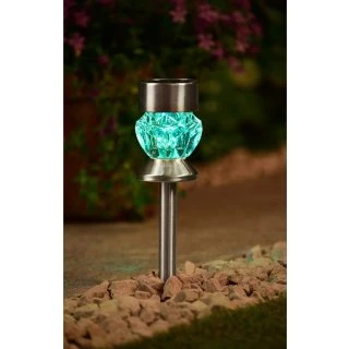 Crystal Top Glass Solar Post Light 4pk 4 Crystal Top Glass Solar Post Light 4pk - Image 2