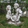 B&M Boy & Girl Seesaw Garden Statue -Big Brand Store 353580 boy and girl on seesaw garden statue