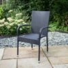 Bali Rattan Effect Stacking Chair 1 Bali Rattan Effect Stacking Chair -Big Brand Store 353601 bali black rattan stack chair