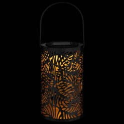 Tropical Cutout Solar Lantern - Black 7 Tropical Cutout Solar Lantern - Black -Big Brand Store 353884 black tropical cut out lantern 2