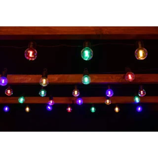 Solar Powered Bulb String Lights 50pk - Multicolour 4 Solar Powered Bulb String Lights 50pk - Multicolour - Image 2