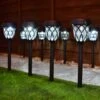 Solar Powered Windsor Black Post Lights - White 8pk 1 Solar Powered Windsor Black Post Lights - White 8pk -Big Brand Store 366418 8pk windsor post lights white led