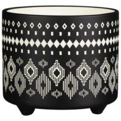 B&M Urban Eden Embossed Footed Planters 3pk - Black 8 B&M Urban Eden Embossed Footed Planters 3pk - Black -Big Brand Store 366531 3pk urban eden plant pot on tripod stand black 2