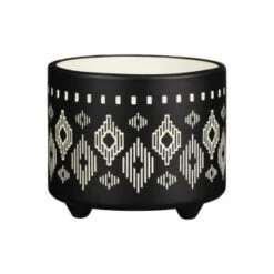 B&M Urban Eden Embossed Footed Planters 3pk - Black 10 B&M Urban Eden Embossed Footed Planters 3pk - Black -Big Brand Store 366531 3pk urban eden plant pot on tripod stand black 4