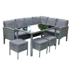 Sorrento Large Dining Rattan Effect Corner Set 5 Sorrento Large Dining Rattan Effect Corner Set -Big Brand Store 366649 379447 sorrento large dining rattan effect corner set