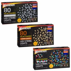 Eveready Solar Powered LED String Lights 80pk - Multicolour -Big Brand Store 379212 379213 379215 80pk eveready led string lights main 1