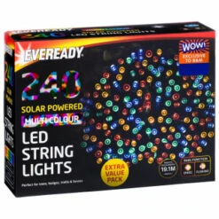 Eveready Solar Powered LED String Lights 240pk - Multicolour 6 Eveready Solar Powered LED String Lights 240pk - Multicolour -Big Brand Store 379220 240pk eveready led string lights multicolour 2