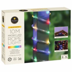 Solar Powered 10m Micro LED Rope Light - Multicolour 12 Solar Powered 10m Micro LED Rope Light - Multicolour -Big Brand Store 379269 mason and jones 10m micro led rope lights multicolour 4