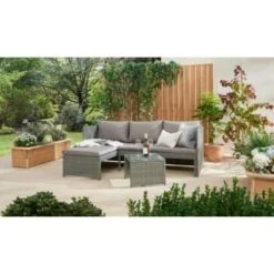 Sorrento Reversible Rattan Effect Corner Sofa Set 2pc -Big Brand Store 379294 379446 sorrento reversible rattan corner set 2