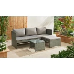 Sorrento Reversible Rattan Effect Corner Sofa Set 2pc -Big Brand Store 379294 379446 sorrento reversible rattan corner set 3