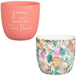 B&M Superbloom Sun Ceramic Plant Pots 3pk - Floral 13 B&M Superbloom Sun Ceramic Plant Pots 3pk - Floral -Big Brand Store 379332 3pk superbloom ceramic plant pots group