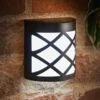 Solar Powered Kensington Wall Lights - Black 4pk -Big Brand Store 379452 4pk solar powered kensington black fence wall lights cool white leds