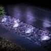 Solar Powered Stainless Steel Ground Lights 4pk -Big Brand Store 379476 4pk solar powered stainless steel ground lights cool white leds