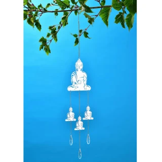 B&M Deluxe Sun Catcher With Hanging Crystals - Buddha 3 B&M Deluxe Sun Catcher With Hanging Crystals - Buddha