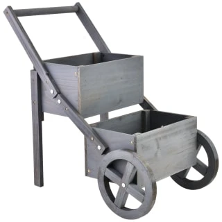 Wooden Market Stall Planter - Grey 4 Wooden Market Stall Planter - Grey - Image 2