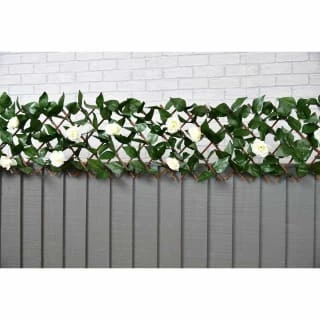 Expanding Artificial Rose & Leaf Trellis 180 X 30cm 3 Expanding Artificial Rose & Leaf Trellis 180 X 30cm