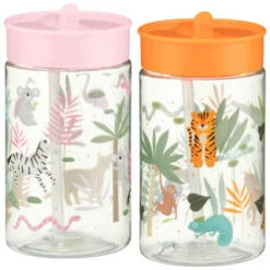 B&M Little Safari Kids Cup With Straw Lid - Pink 7 B&M Little Safari Kids Cup With Straw Lid - Pink -Big Brand Store 381253 381254 kids print cup lid and straw group1