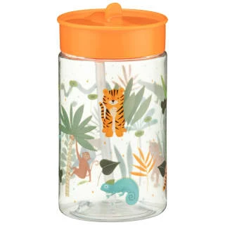 B&M Little Safari Kids Cup With Straw Lid - Orange 4 B&M Little Safari Kids Cup With Straw Lid - Orange - Image 2