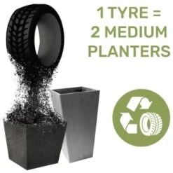 B&M Octavia Planter 38cm - Slate -Big Brand Store 383769 383770 383772 383773 octavia planter slate pewter 28cm 38cm 2 2