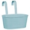 B&M Double Hooked Trough - Blue -Big Brand Store 392741 simply garden ribbed tin decorative large hooked pot blue 2