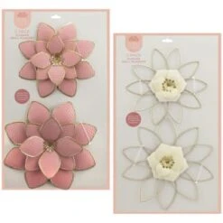 B&M Flower Wall Plaques 2pk - Pink 13 B&M Flower Wall Plaques 2pk - Pink -Big Brand Store 392757 2pk metal wall flowers group