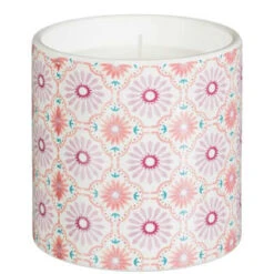 B&M Ceramic Candle With Wooden Lid - White -Big Brand Store 392775 large printed ceramic candle with wooden lid white 3