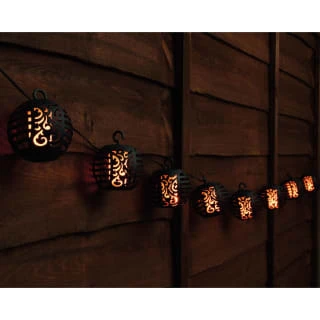 Morocco Solar Powered String Lights 8pk - Flame Effect 3 Morocco Solar Powered String Lights 8pk - Flame Effect