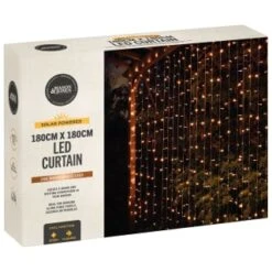 Solar Powered LED Curtain 180cm - 266 Warm White Lights 6 Solar Powered LED Curtain 180cm - 266 Warm White Lights -Big Brand Store 392889 180cmx180cm solar powered led curtain 266 warm white leds