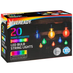 Eveready Mains Powered LED Bulb String Lights 20pk - Multicolour 7 Eveready Mains Powered LED Bulb String Lights 20pk - Multicolour -Big Brand Store 392913 eveready 20 mains operated multi colour bulb string lights 1
