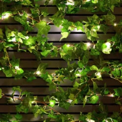 Solar Powered Artificial Ivy Garland 5m 9 Solar Powered Artificial Ivy Garland 5m -Big Brand Store 392926 5m ivy garland with 60 warm white solar leds 21