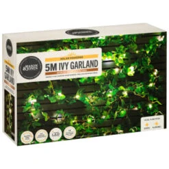 Solar Powered Artificial Ivy Garland 5m 11 Solar Powered Artificial Ivy Garland 5m -Big Brand Store 392926 5m ivy garland with 60 warm white solar leds 4