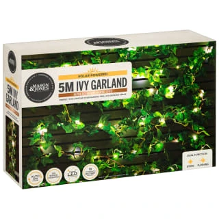 Solar Powered Artificial Ivy Garland 5m 7 Solar Powered Artificial Ivy Garland 5m - Image 5