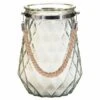 B&M Large Faceted Glass Candle With Rope Handle - Cream -Big Brand Store 392940 superbloom large faceted glass candle with rope handle cream 2