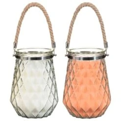 B&M Large Faceted Glass Candle With Rope Handle - Cream 9 B&M Large Faceted Glass Candle With Rope Handle - Cream -Big Brand Store 392940 superbloom large faceted glass candle with rope handle group 2