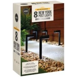 Solar Powered New York Post Lights 8pk -Big Brand Store 392977 solar powered new york post lights 8pk 3