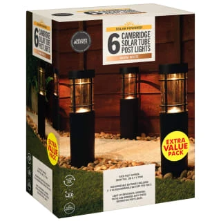 Cambridge Solar Powered Tube Post Lights 6pk 6 Cambridge Solar Powered Tube Post Lights 6pk - Image 4