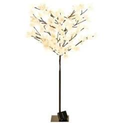 Solar Powered Magnolia Blossom Tree 4ft -Big Brand Store 393029 4ft solar powered magnolia blossom tree 2