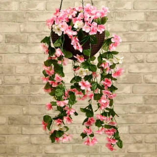 Solar Powered Artificial Floral Hanging Basket 4 Solar Powered Artificial Floral Hanging Basket - Image 2