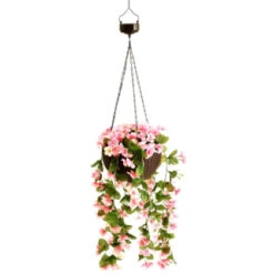 Solar Powered Artificial Floral Hanging Basket 9 Solar Powered Artificial Floral Hanging Basket -Big Brand Store 393030 solar powered artificial floral hanging basket 3