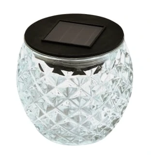 Solar Powered Faceted Glass Table Light 3 Solar Powered Faceted Glass Table Light
