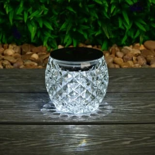 Solar Powered Faceted Glass Table Light 4 Solar Powered Faceted Glass Table Light - Image 2