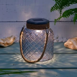 B&M Ocean Air Solar Powered Glass Lantern 4 B&M Ocean Air Solar Powered Glass Lantern - Image 2