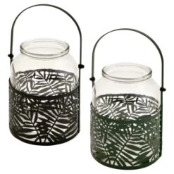 B&M Urban Eden Glass & Metal Jar - Black 5 B&M Urban Eden Glass & Metal Jar - Black -Big Brand Store 393039 urban edan metal and glass jar group