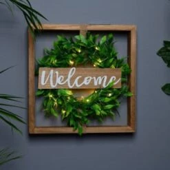 B&M Framed Foliage Solar Wall Plaque -Big Brand Store 393045 urban eden solar wall plaque 2