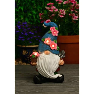 B&M Gonk Gnome Ornament With Solar Flower Hat - Blue 4 B&M Gonk Gnome Ornament With Solar Flower Hat - Blue - Image 2